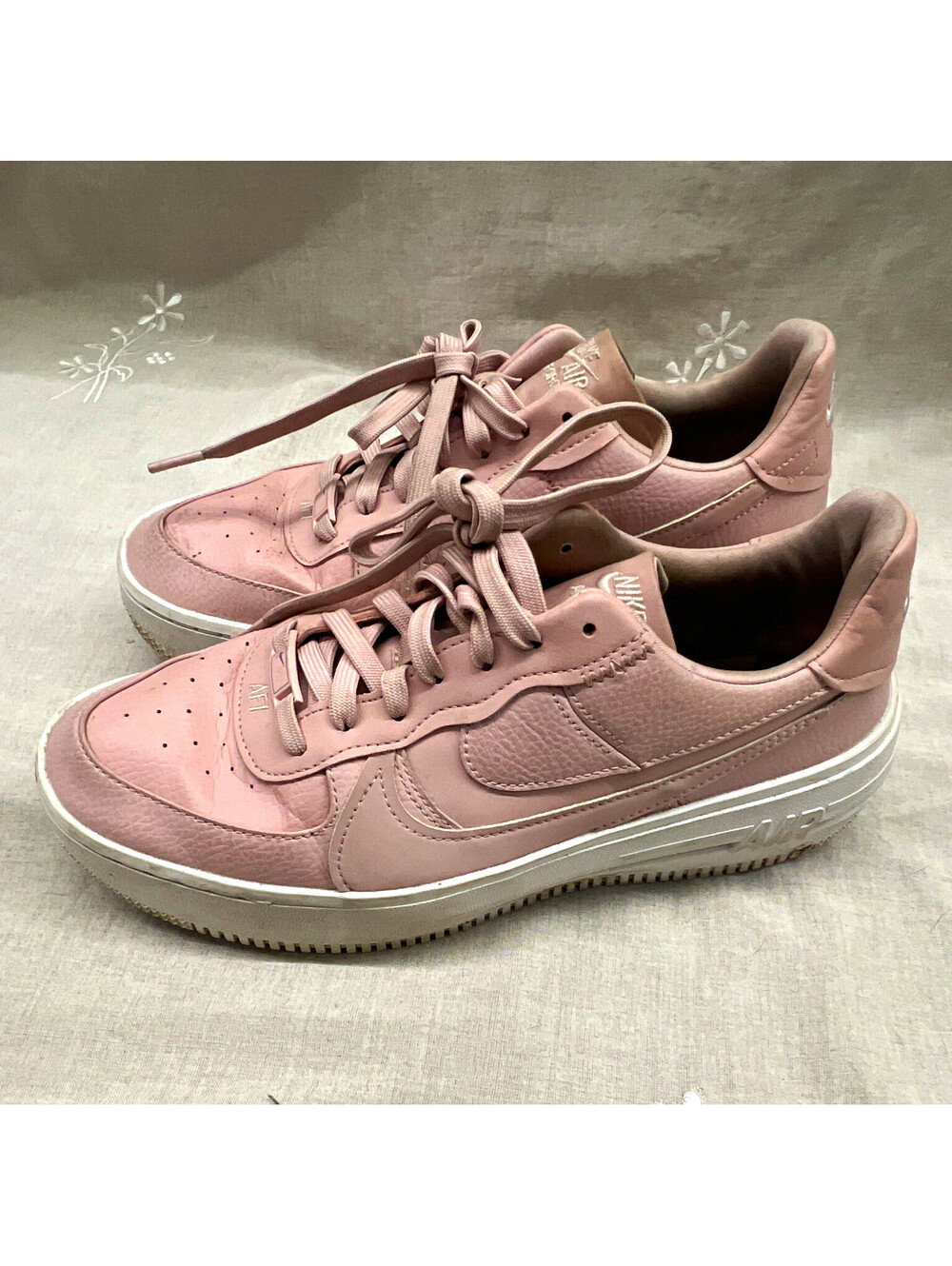Nike Air Force 1 PLT.AF.ORM Pink Oxford Leather Low Top Sneakers DJ9946-602 10